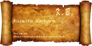 Kuzmits Barbara névjegykártya