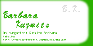 barbara kuzmits business card